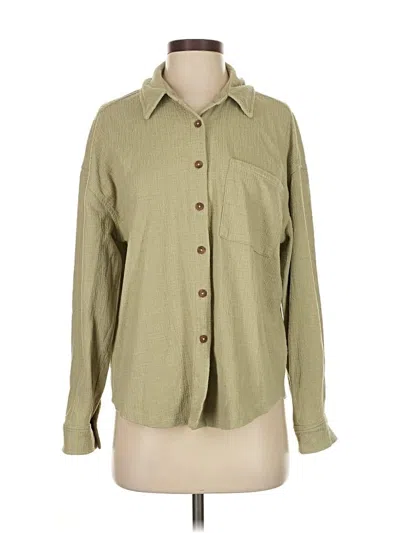 Pre-owned Oak+fort Long Sleeve Button Down Shirt In Green