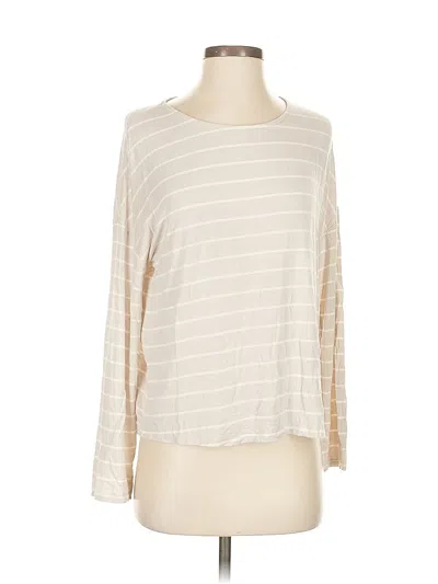 Pre-owned Oak+fort Long Sleeve Top Ivory Boatneck Tops In White