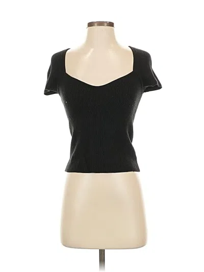 Pre-owned Oak+fort Short Sleeve Top Black Sweetheart Neckline Tops
