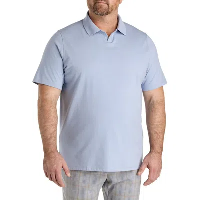 Oak Hill By Dxl Big & Tall 37.5® Technology Notched Performance Polo Shirt In Country Blue Heather