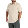Oak Hill By Dxl Big & Tall 37.5® Technology Notched Performance Polo Shirt In Gray
