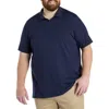 Oak Hill By Dxl Big & Tall 37.5® Technology Notched Performance Polo Shirt In Peacoat