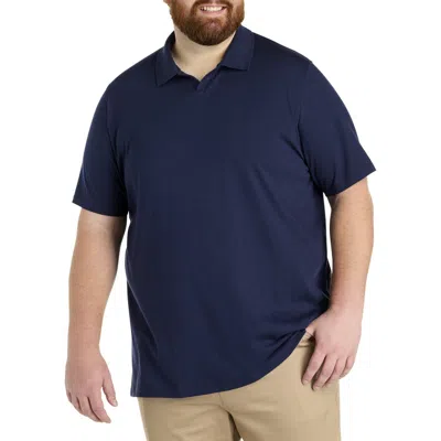 Oak Hill By Dxl Big & Tall 37.5® Technology Notched Performance Polo Shirt In Peacoat