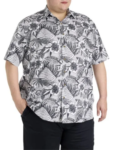 Oak Hill By Dxl Big & Tall Abstract Floral Sport Shirt