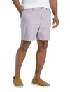 Oak Hill By Dxl Big & Tall Chambray Flat-front Shorts In Lavender Grey