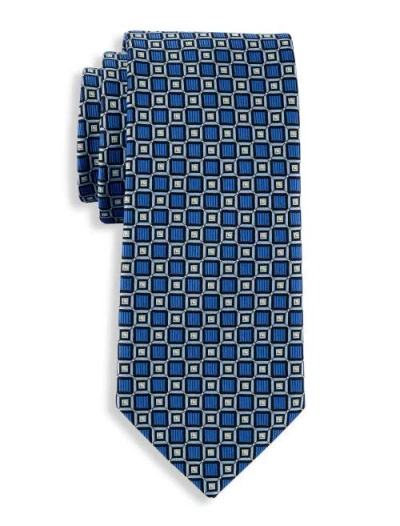 Oak Hill By Dxl Big & Tall Geometric Patterned Tie V2 In Blue