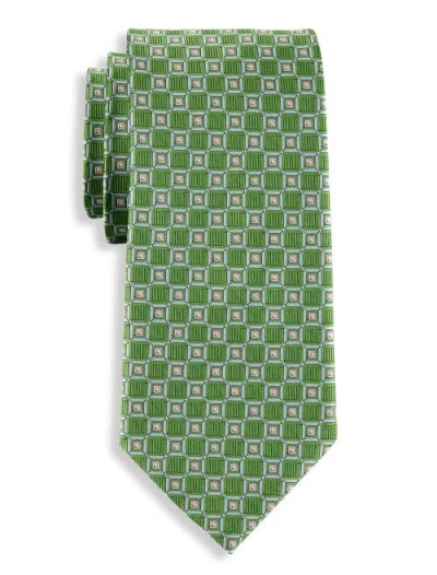 Oak Hill By Dxl Big & Tall Geometric Patterned Tie V2 In Green