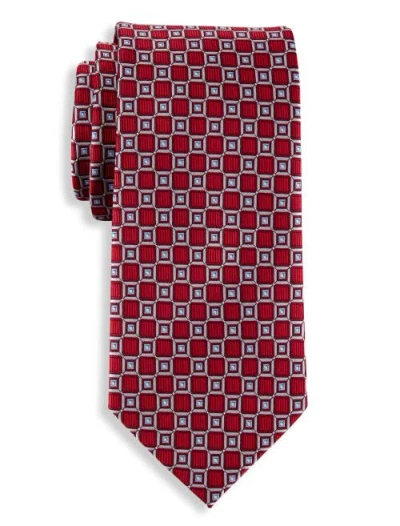 Oak Hill By Dxl Big & Tall Geometric Patterned Tie V2 In Red