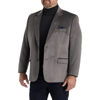 Oak Hill By Dxl Big & Tall Jacket-relaxer Velvet Sport Coat In Gray