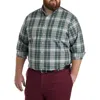 Oak Hill By Dxl Big & Tall Large Plaid Sport Shirt In Green Multi