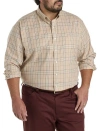 Oak Hill By Dxl Big & Tall Large Plaid Sport Shirt In Tan