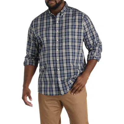 Oak Hill By Dxl Big & Tall Large Plaid Sport Shirt V2 In Blue