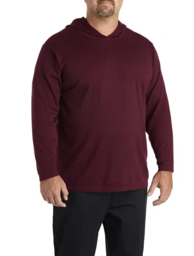 Oak Hill By Dxl Big & Tall Lightweight Performance Hoodie In Burgundy