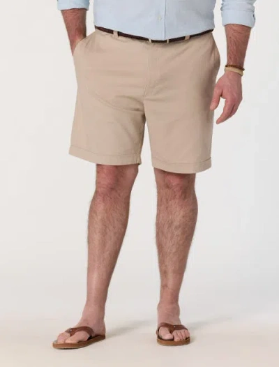Oak Hill By Dxl Big & Tall Linen-blend Tech Shorts In Brown