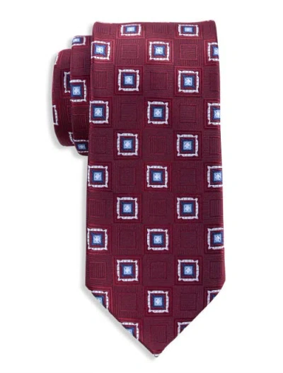 Oak Hill By Dxl Big & Tall Medallion Tie In Burgundy