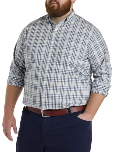 Oak Hill By Dxl Big & Tall Medium Plaid Sport Shirt In Blue Multi