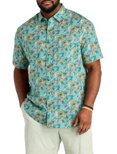 Oak Hill By Dxl Big & Tall Palm Leaf Sport Shirt In Multi