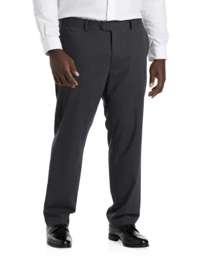 Oak Hill By Dxl Big & Tall Perfect Fit Waist-relaxer Flat-front Suit Pants In Gray