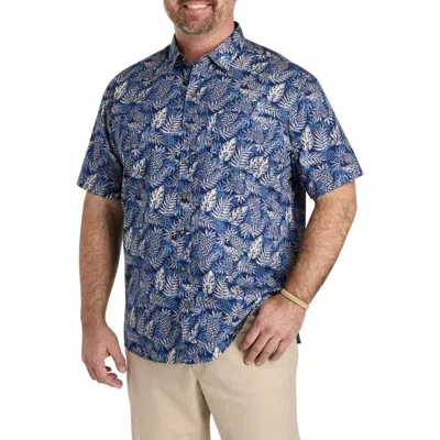 Oak Hill By Dxl Big & Tall Pineapple Print Sport Shirt In Blue