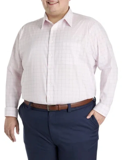 Oak Hill By Dxl Big & Tall Plaid Dress Shirt In Pink