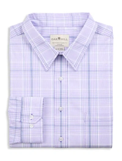 Oak Hill By Dxl Big & Tall Plaid Dress Shirt In Purple