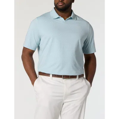 Oak Hill By Dxl Big & Tall  Printed Notch-collar Tech Polo Shirt In Blue