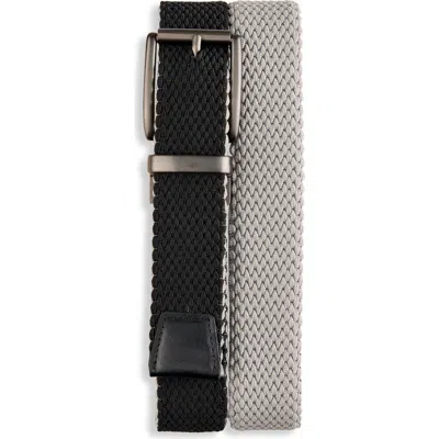 Oak Hill By Dxl Big & Tall Reversible Stretch Belt In Black
