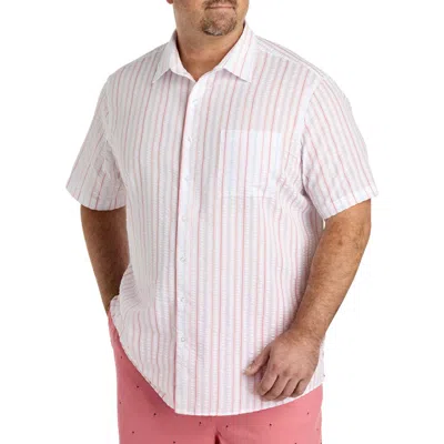 Oak Hill By Dxl Big & Tall  Seersucker Stripe Sport Shirt In Multi
