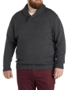 Oak Hill By Dxl Big & Tall Shawl Collar Pullover In Gray