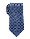 Oak Hill By Dxl Big & Tall Simple Paisley Grid Tie In Blue