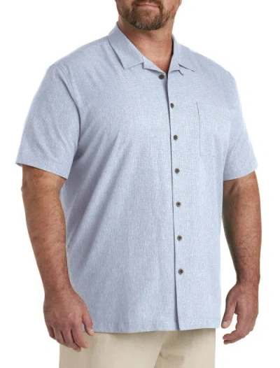 Oak Hill By Dxl Big & Tall Solid Camp Shirt In Blue