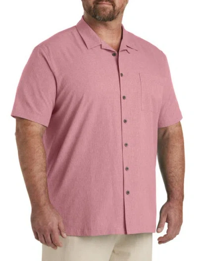 Oak Hill By Dxl Big & Tall Solid Camp Shirt In Blush