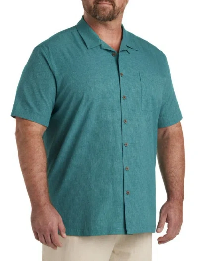 Oak Hill By Dxl Big & Tall Solid Camp Shirt In Fanfare