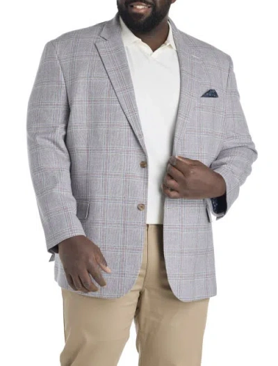 Oak Hill By Dxl Big & Tall Spring Plaid Sport Coat In Gray