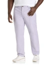 Oak Hill By Dxl Big & Tall  Straight-fit 5-pocket Chambray Pants In Lavender Gray