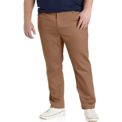Oak Hill By Dxl Big & Tall  Straight Fit 5-pocket Tech Pants In Brown