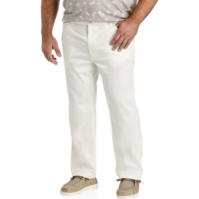 Oak Hill By Dxl Big & Tall  Straight Fit 5-pocket Tech Pants In Coconut Milk
