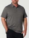 Oak Hill By Dxl Big & Tall Striped Tech Polo Shirt In Black