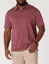 Oak Hill By Dxl Big & Tall Striped Tech Polo Shirt In Burgundy