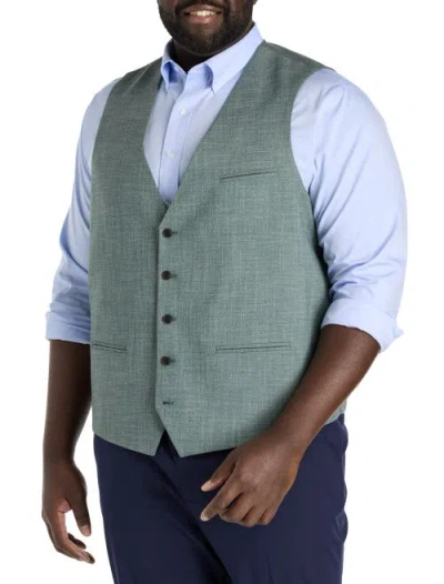 Oak Hill By Dxl Big & Tall  Textured Vest In Green