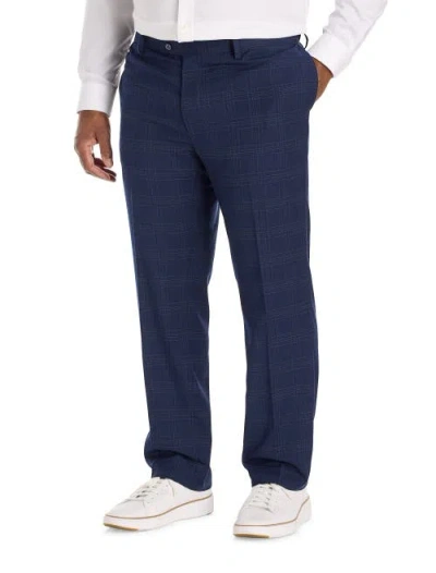 Oak Hill By Dxl Big & Tall  Traditional Waist-relaxer Plaid Dress Pants In White