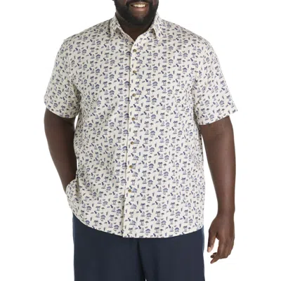 Oak Hill By Dxl Big & Tall  Tropical Drink Sport Shirt In Gray