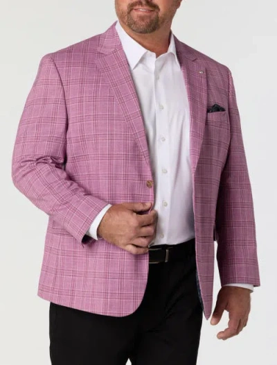 Oak Hill By Dxl Big & Tall Vibrant Plaid Sport Coat In Pink