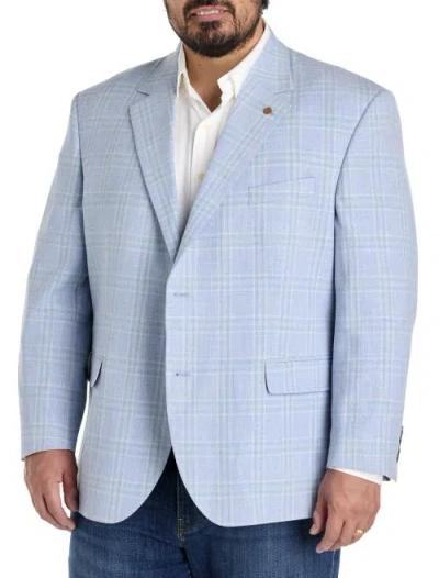 Oak Hill By Dxl Big & Tall  Windowpane Sport Coat In Blue