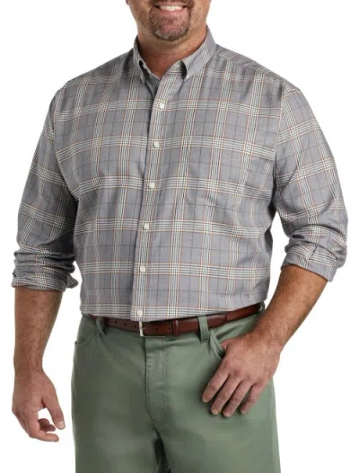 Oak Hill By Dxl Large Plaid Sport Shirt In Navy Multi
