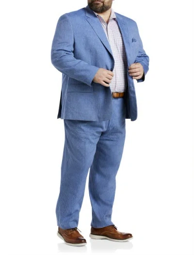 Oak Hill By Dxl Linen-blend Suit Jacket In Blue