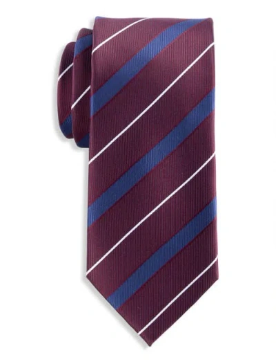 Oak Hill By Dxl Oak Hill Textured Stripe Tie In Burgundy