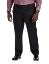 Oak Hill By Dxl Oak Hill Waist-relaxer Plaid Flat-front Dress Pants In Black Purple