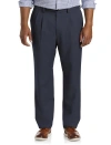 Oak Hill Waist-relaxer Pleated Microfiber Pants In Navy