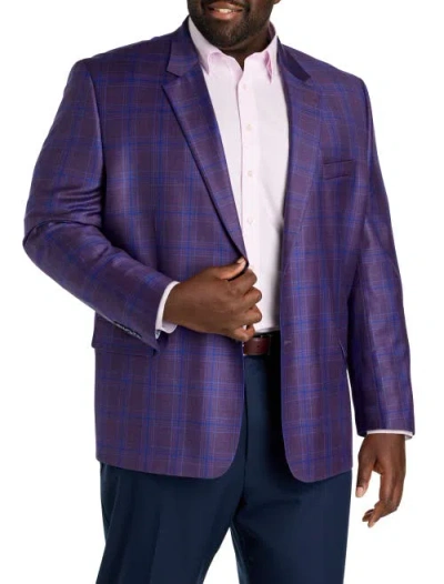 Oak Hill Premium By Dxl Big & Tall Bright Plaid Sport Coat In Blue